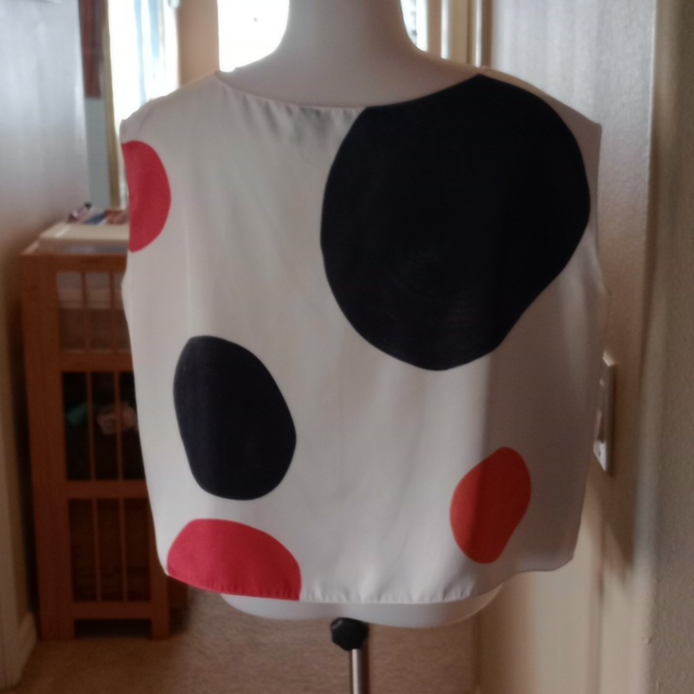 Theory Silk Blouse With Circular Print Size Small - image 3